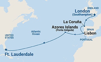 14-Day Spain & Portugal Passage Itinerary Map